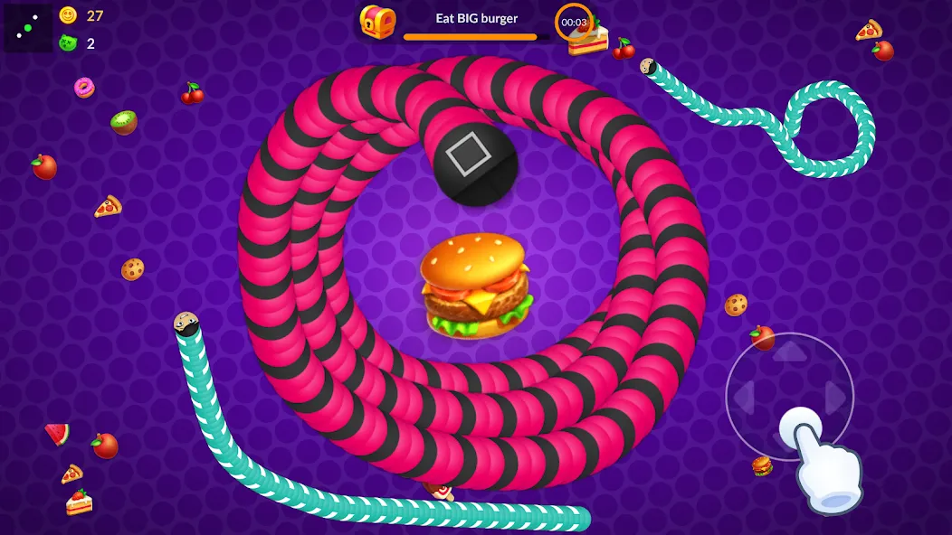 Snake vs Worms: Fun .io Zone MOD APK — Много денег — скриншот 1 Snake vs Worms: Fun .io Zone MOD APK — Много денег — скриншот 1