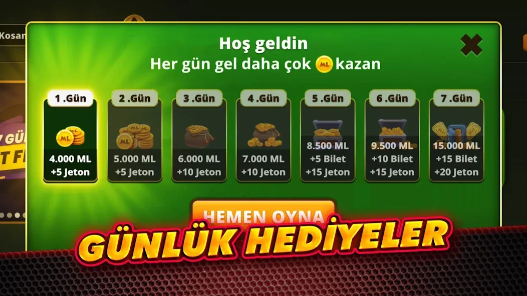 Скачать Çanak Okey - Mynet — Последняя версия (Много золота и фишек) — скриншот 5