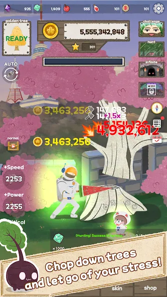 Woodcutter: Idle Clicker на Андроид — Мод Много денег и без рекламы — скриншот 2