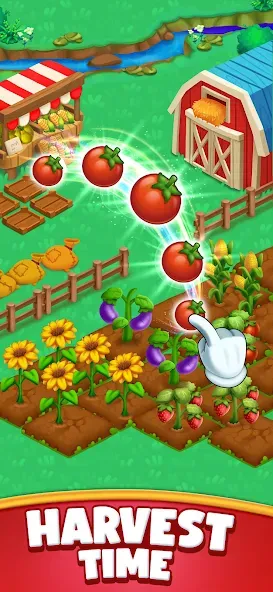 Скачать Farm Blast - Merge & Pop (Мод: Бесконечные деньги) на Андроид — скриншот 5