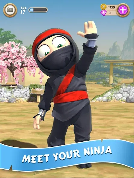 Clumsy Ninja (Мод Много денег и бесконечные кристаллы) — скриншот 1
