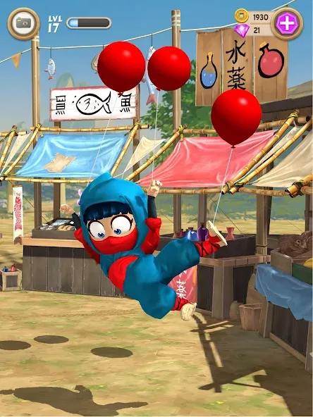 Clumsy Ninja (Мод Много денег и бесконечные кристаллы) — скриншот 3