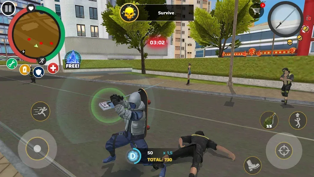 Rope Hero: Mafia City Wars MOD — Много денег и алмазов на Андроид — скриншот 1