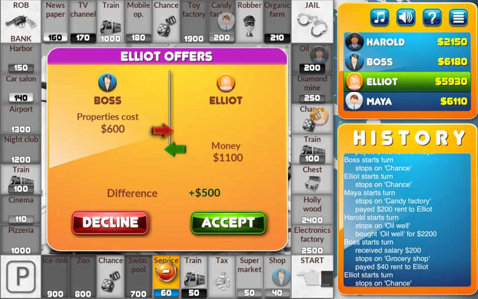 Скачать CrazyPoly - Business Dice Game MOD APK — Много денег — скриншот 5
