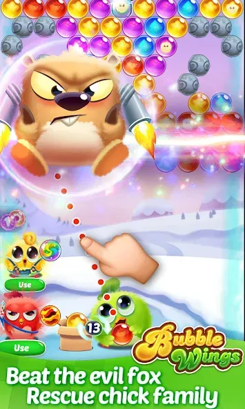 Bubble Wings: bubble shooter MOD — Много денег и бесконечные жизни на Андроид — скриншот 2