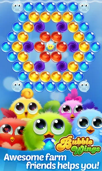 Bubble Wings: bubble shooter MOD — Много денег и бесконечные жизни на Андроид — скриншот 4