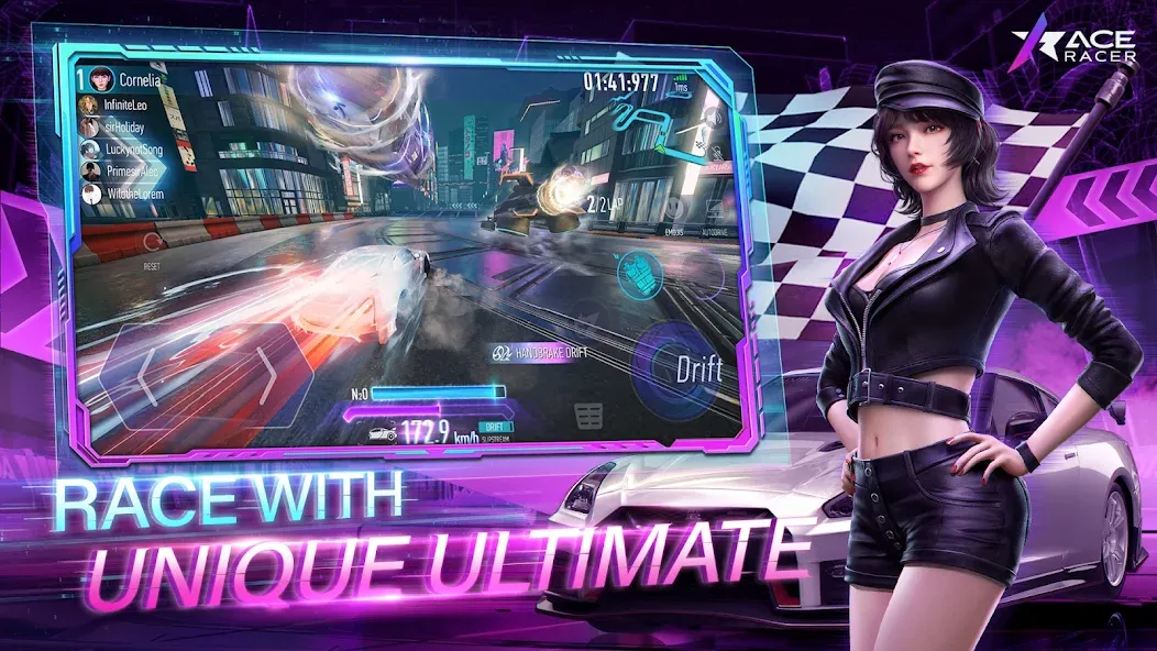 Ace Racer MOD APK на Android — Бесконечные деньги и премиум авто — скриншот 1