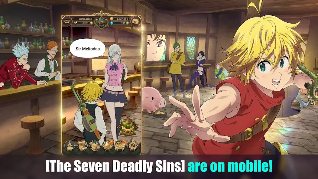 The Seven Deadly Sins MOD — Много камней и золота на Андроид — скриншот 1