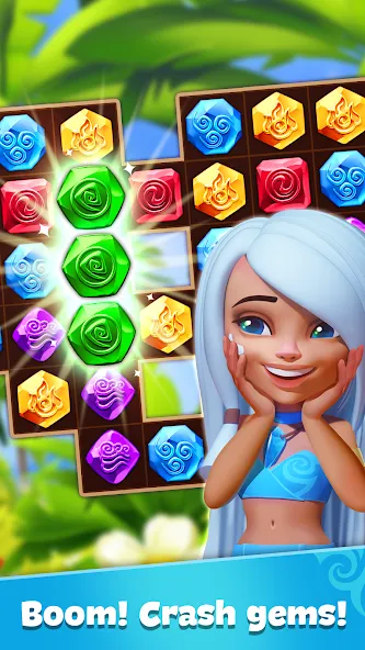 Gemmy Lands: Match 3 Games MOD — Много денег и жизней на Андроид — скриншот 3