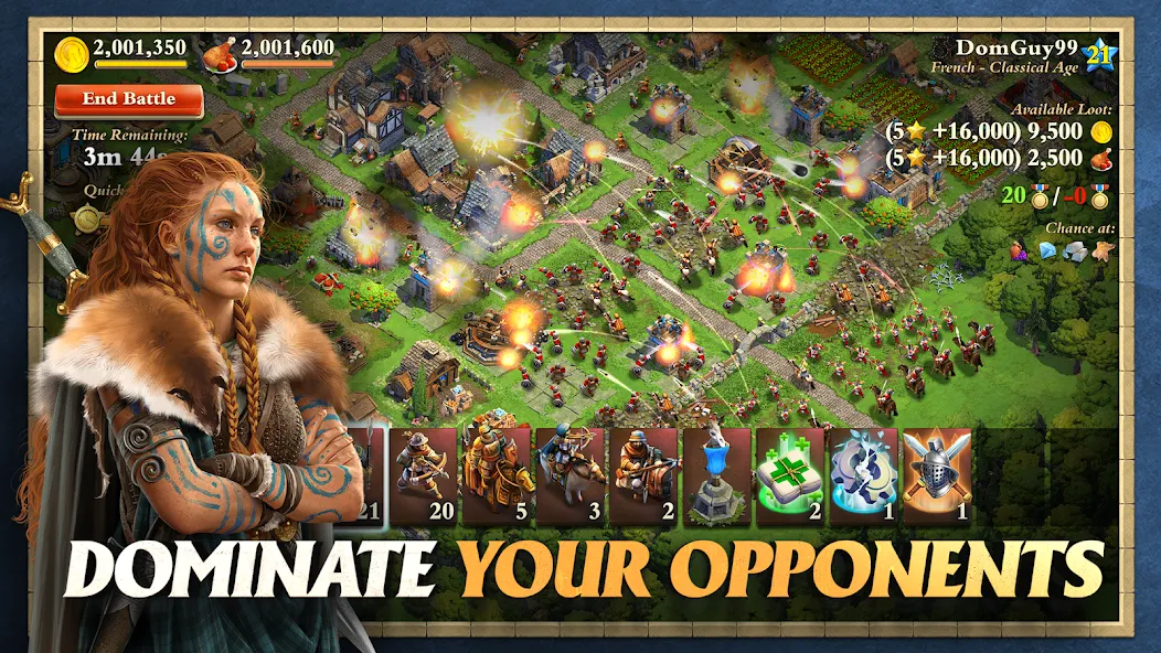 Взломанная DomiNations Asia на Андроид — Много денег — скриншот 1