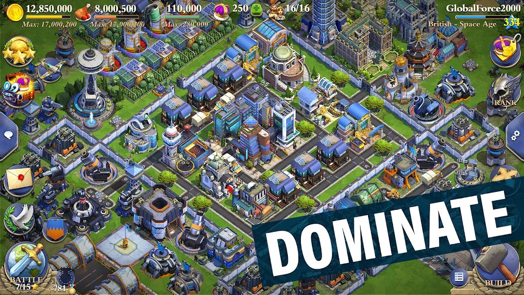 Скачать DomiNations — Модификация Много денег и бесконечные кроны — скриншот 1