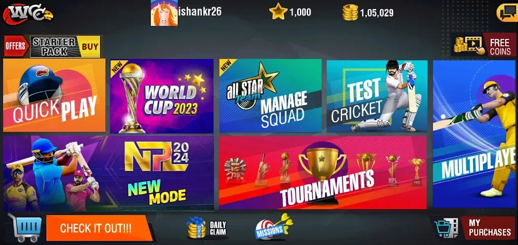 Скачать World Cricket Championship 2 (Мод: Много денег и все разблокировано) на Андроид — скриншот 5