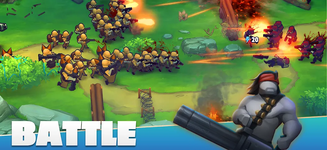 Скачать GUNS UP! Mobile War Strategy MOD APK — Много денег — скриншот 1