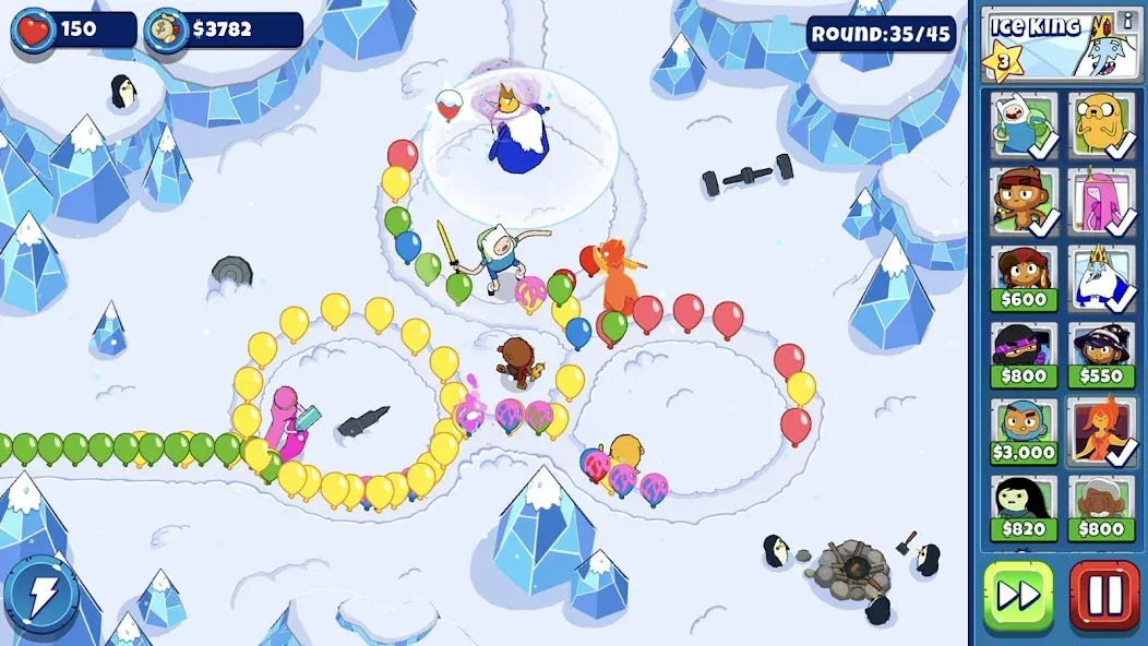 Bloons Adventure Time TD на Андроид — Много денег — скриншот 1 Bloons Adventure Time TD на Андроид — Много денег — скриншот 1