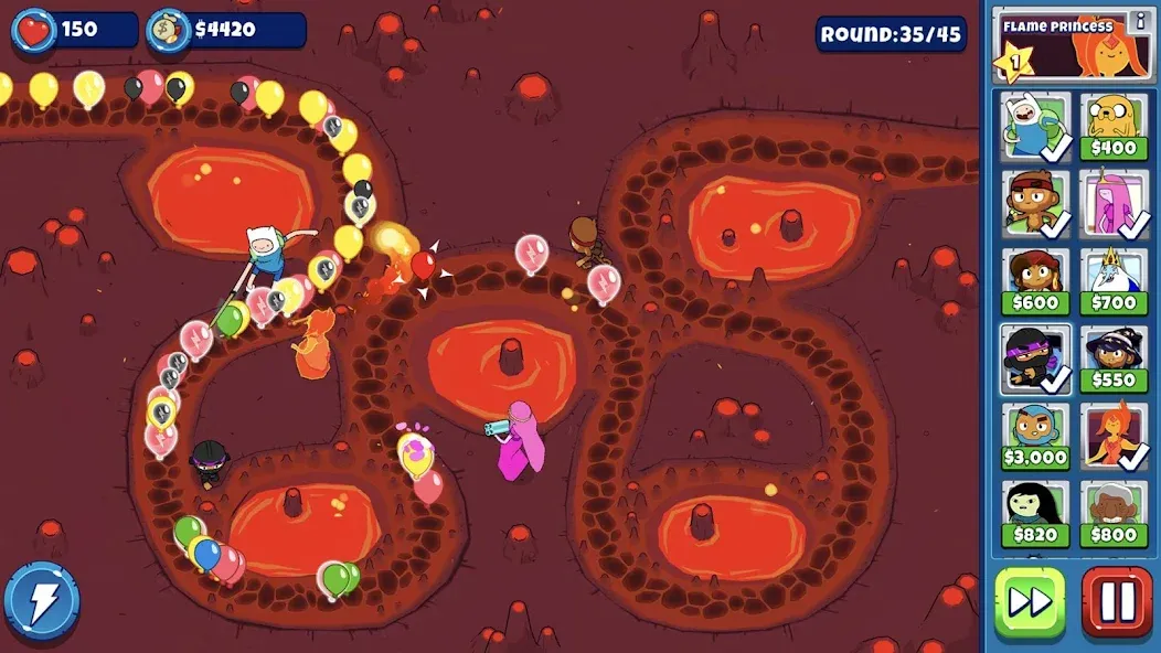 Bloons Adventure Time TD на Андроид — Много денег — скриншот 4 Bloons Adventure Time TD на Андроид — Много денег — скриншот 4