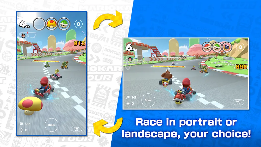 Скачать Mario Kart Tour MOD APK — Много денег и рубинов — скриншот 3 Скачать Mario Kart Tour MOD APK — Много денег и рубинов — скриншот 3