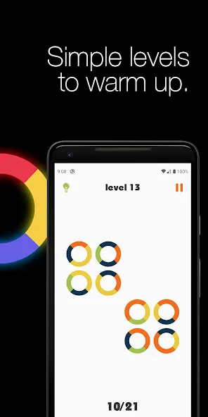 Скачать взлом Logic circles. Puzzle game. на Андроид — Все уровни открыты — скриншот 2
