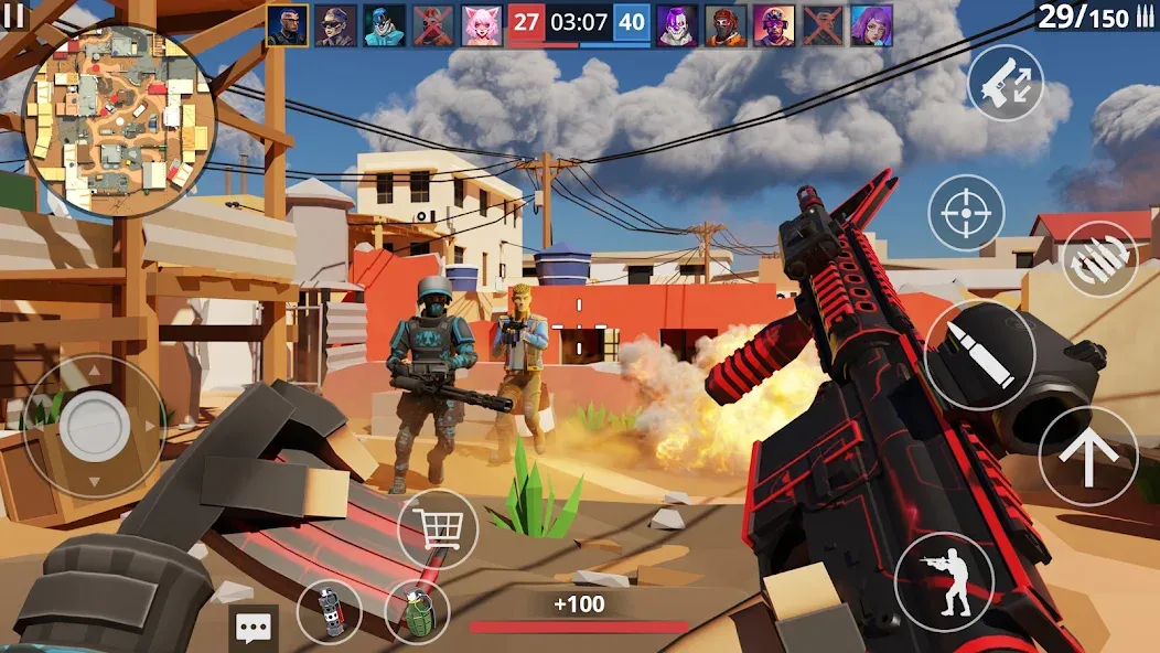 Скачать POLYWAR: 3D FPS online shooter на телефон — Много денег и патронов — скриншот 1