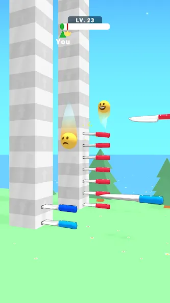 Ball Up: Knife Racing MOD APK на Android — Все ножи разблокированы — скриншот 2