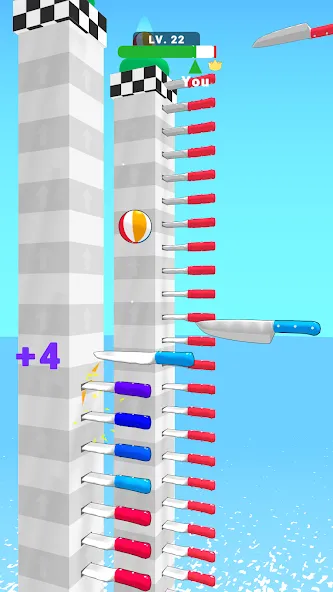 Ball Up: Knife Racing MOD APK на Android — Все ножи разблокированы — скриншот 3
