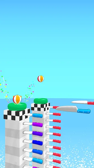 Ball Up: Knife Racing MOD APK на Android — Все ножи разблокированы — скриншот 4