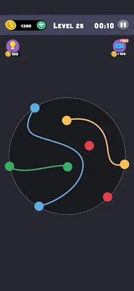Same Color: Connect Two Dots на Андроид — Мод Все уровни разблокированы — скриншот 1