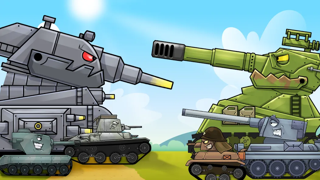 Merge Master Tanks: Tank wars MOD APK на Android — Много денег и бесконечные кристаллы — скриншот 1