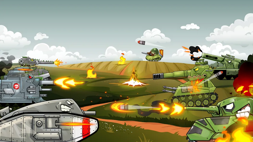 Merge Master Tanks: Tank wars MOD APK на Android — Много денег и бесконечные кристаллы — скриншот 2