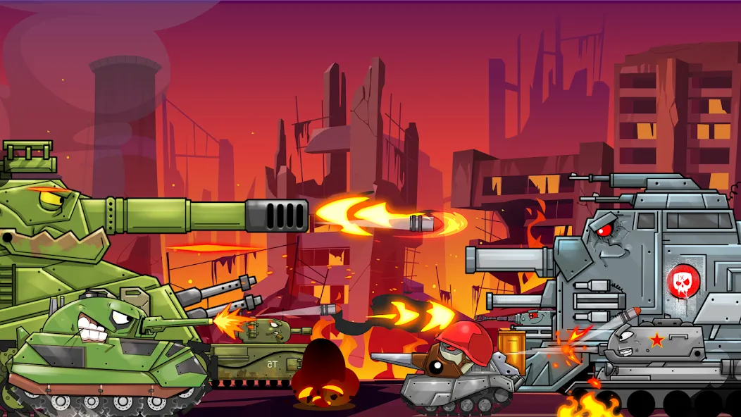 Merge Master Tanks: Tank wars MOD APK на Android — Много денег и бесконечные кристаллы — скриншот 3
