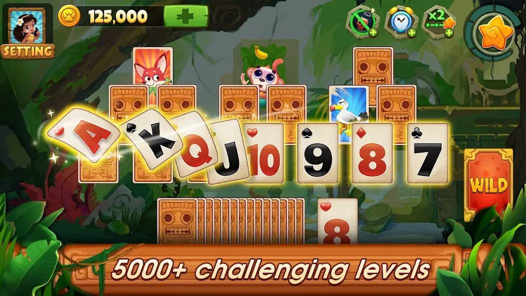Взлом Solitaire Tripeaks: Card Games — Много монет и без рекламы — скриншот 1