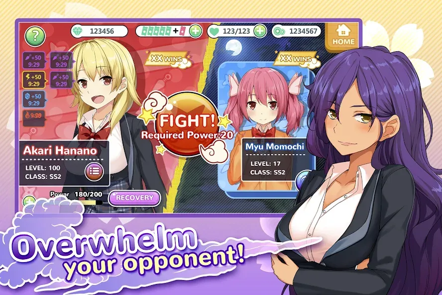 Moe! Ninja Girls/Sexy School Mod APK Много билетов и алмазов — Скачать на Андроид — скриншот 5