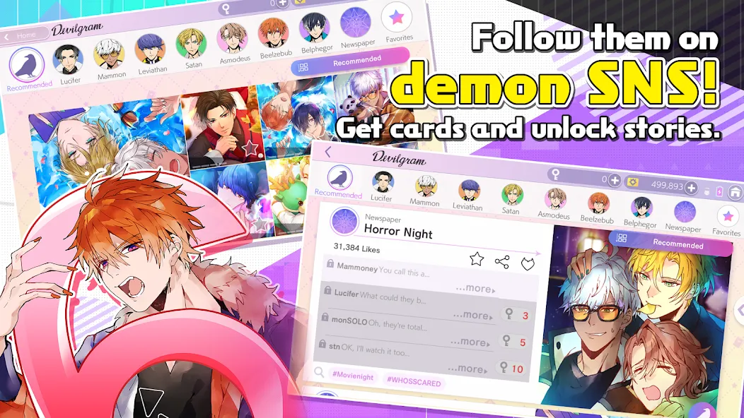 Obey Me! Anime Otome Sim Game MOD APK на Android — Много денег и билетов — скриншот 3