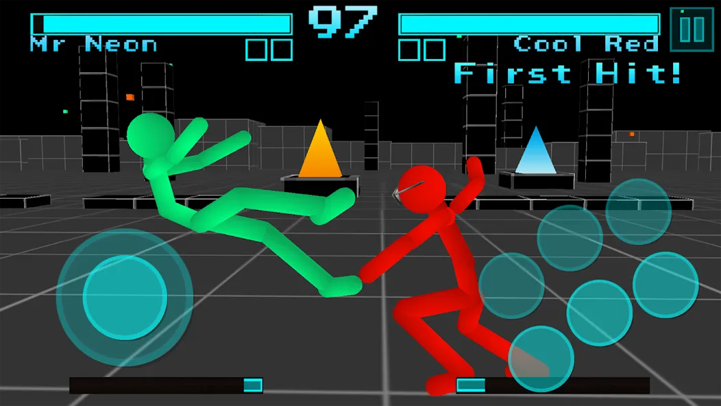 Stickman Fighting Neon Warrior Mod APK Много денег и бессмертие — Скачать на Андроид — скриншот 1