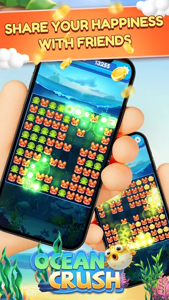 Ocean Crush-Matching Games (Мод Много денег) — скриншот 4