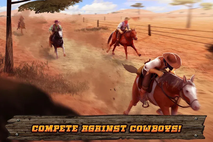 Взломанная Cowboys Horse Racing Derby на Андроид — Много денег — скриншот 3 Взломанная Cowboys Horse Racing Derby на Андроид — Много денег — скриншот 3