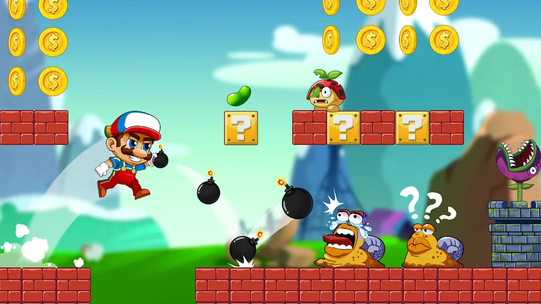 Скачать Super Bean Bros: Running Games — Модификация Много денег и кристаллов — скриншот 1
