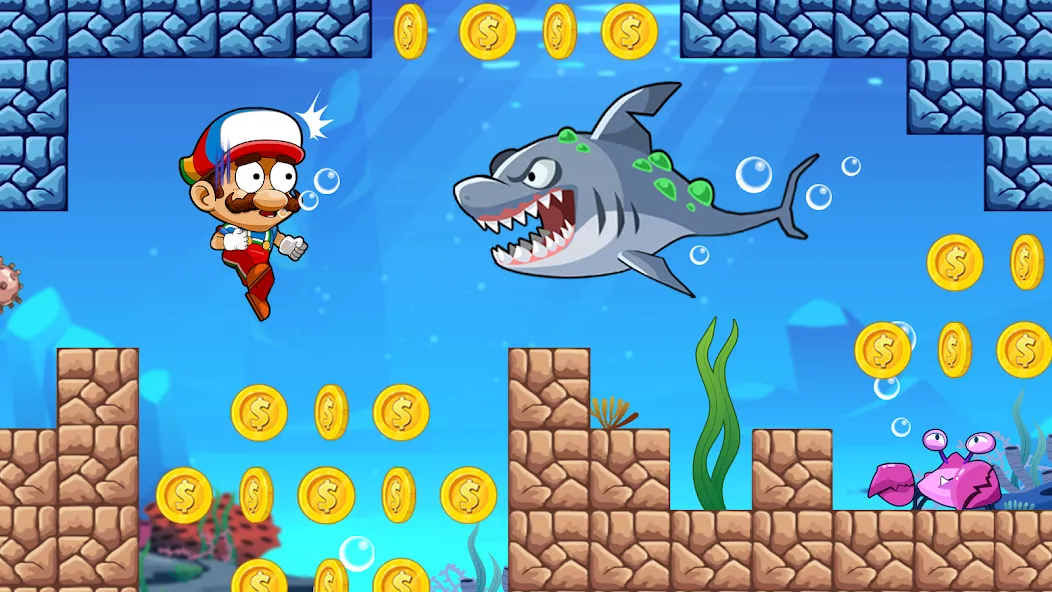 Скачать Super Bean Bros: Running Games — Модификация Много денег и кристаллов — скриншот 2