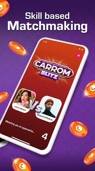Скачать Carrom Blitz: Win Rewards на телефон — Много денег и бесконечные монеты — скриншот 2