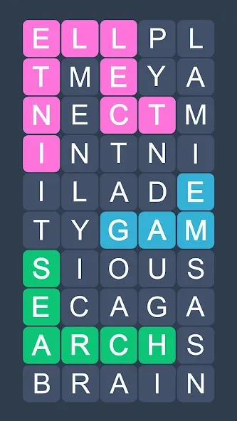 Word Search - Evolution Puzzle MOD APK на Android — Все подсказки и уровни разблокированы — скриншот 1