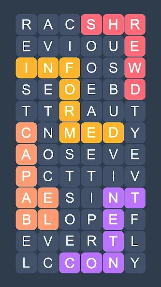 Word Search - Evolution Puzzle MOD APK на Android — Все подсказки и уровни разблокированы — скриншот 2