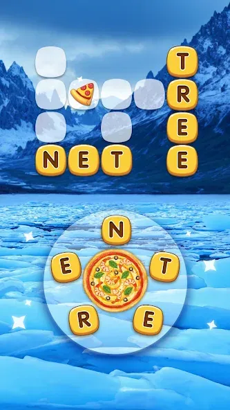 Скачать взломанную Word Pizza - Word Games — Много денег — скриншот 2 Скачать взломанную Word Pizza - Word Games — Много денег — скриншот 2