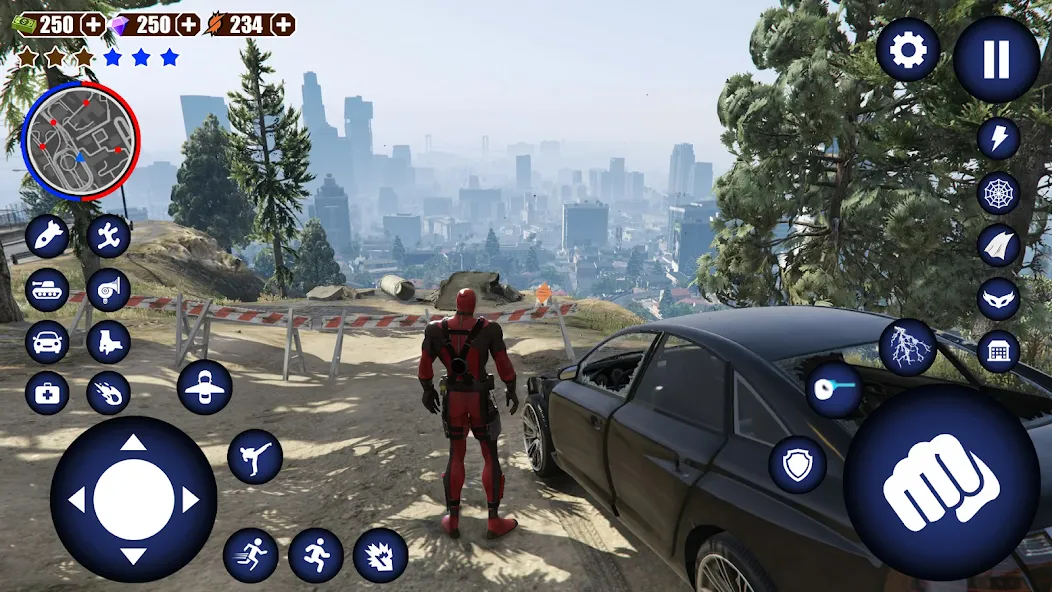 Взлом Miami Rope Hero Spider Game — Много денег — скриншот 3