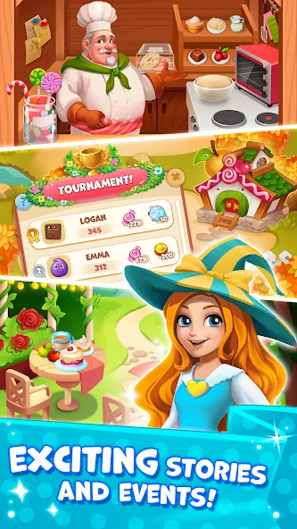 Candy Valley - Match 3 Puzzle (Мод Много жизней и ходов) — скриншот 2