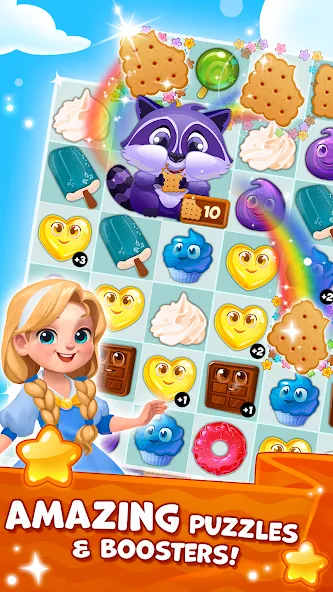 Candy Valley - Match 3 Puzzle (Мод Много жизней и ходов) — скриншот 3