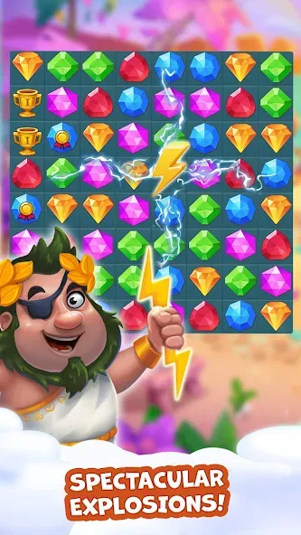Взлом Pirate Treasures: Jewel & Gems — Много денег — скриншот 3