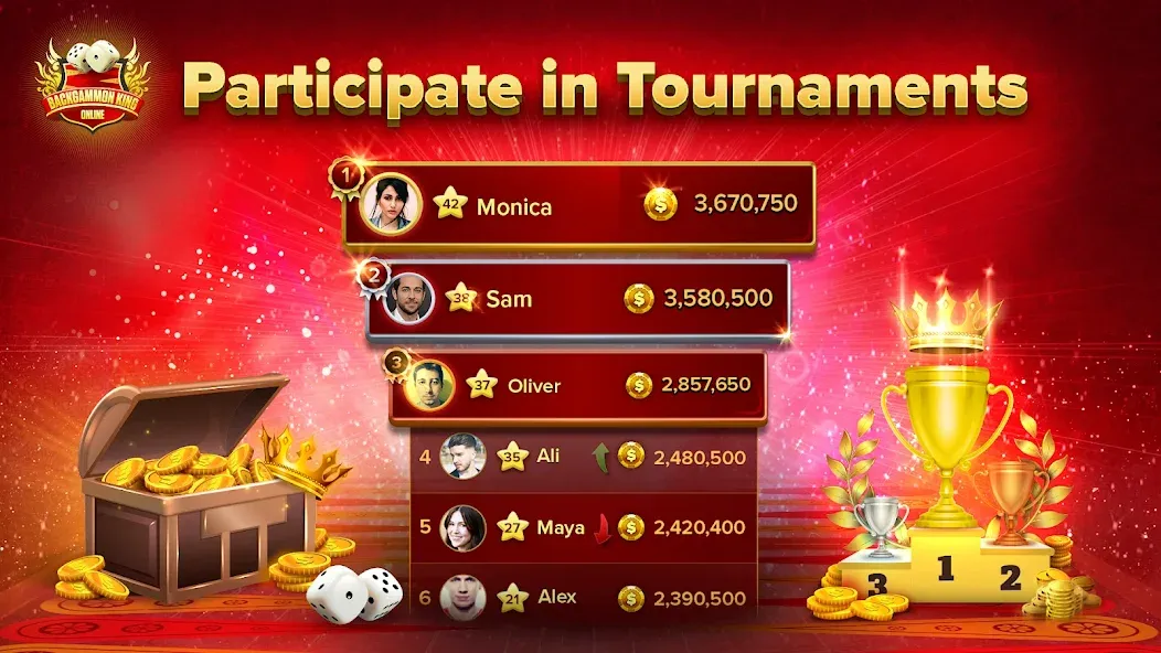 Скачать Backgammon King Online на телефон — Много денег и без рекламы — скриншот 2