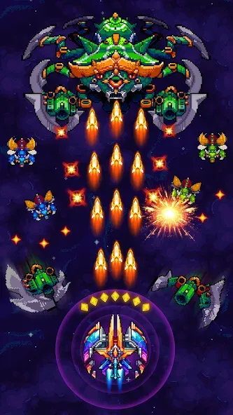 Скачать взлом Galaxiga Arcade Shooting Game на Андроид — Много денег — скриншот 1