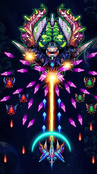 Скачать взлом Galaxiga Arcade Shooting Game на Андроид — Много денег — скриншот 2