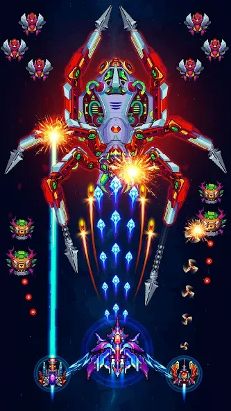 Скачать взлом Galaxiga Arcade Shooting Game на Андроид — Много денег — скриншот 3