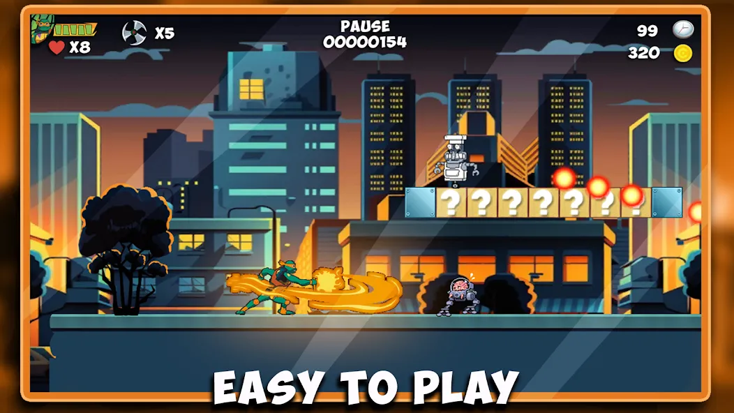 The turtle adventur ninja hero на Андроид — Много денег и бессмертие — скриншот 2